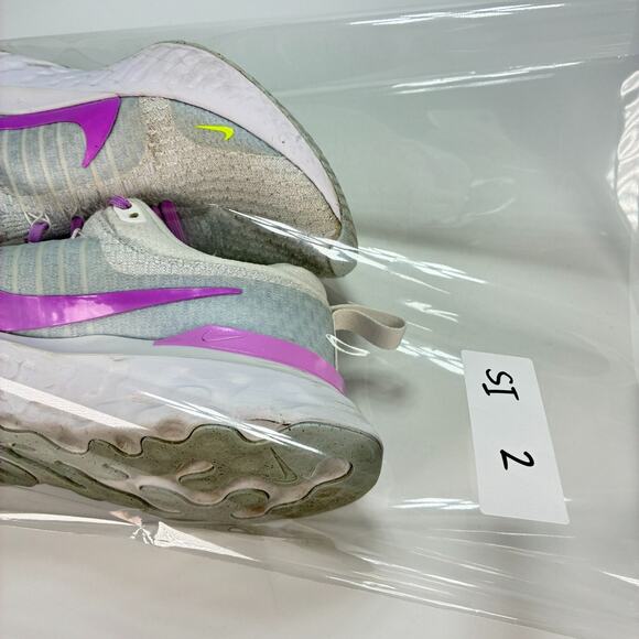 Nike React Infinity Run Flyknit 3 White Purple Running DZ3016-100 Womens Sz 8.5 - Picture 10 of 10